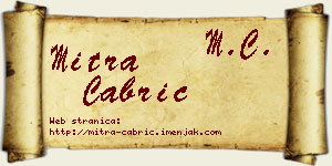 Mitra Čabrić vizit kartica